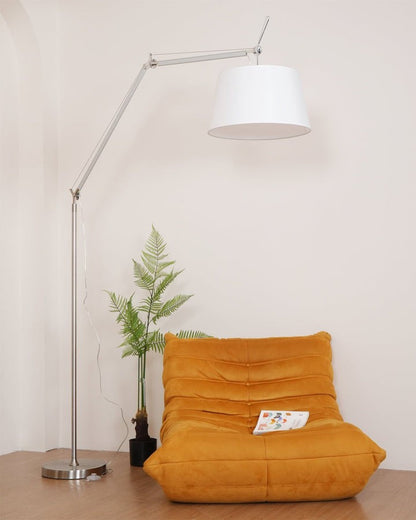 Modern Adjustable Metal & Fabric LED Floor Lamp