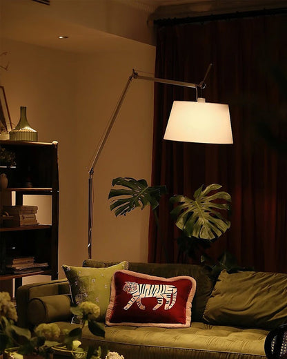 Modern Adjustable Metal & Fabric LED Floor Lamp