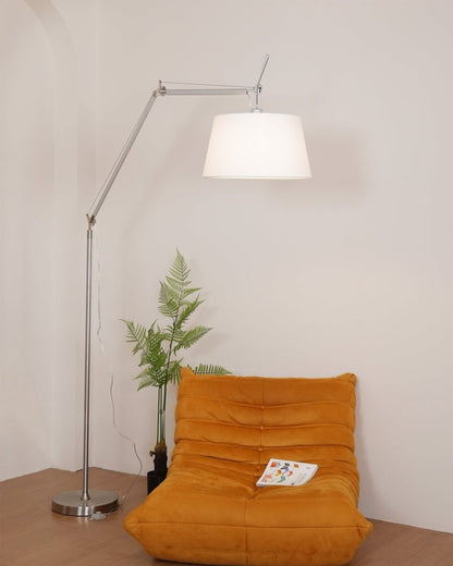 Modern Adjustable Metal & Fabric LED Floor Lamp