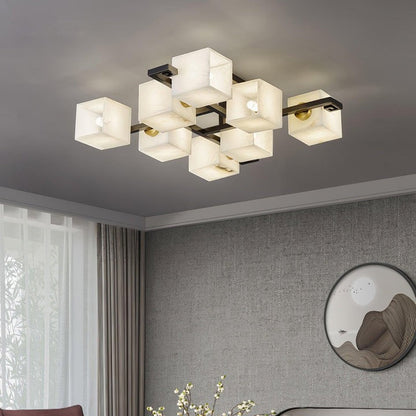 Modern Alabaster Cluster LED Ceiling Light