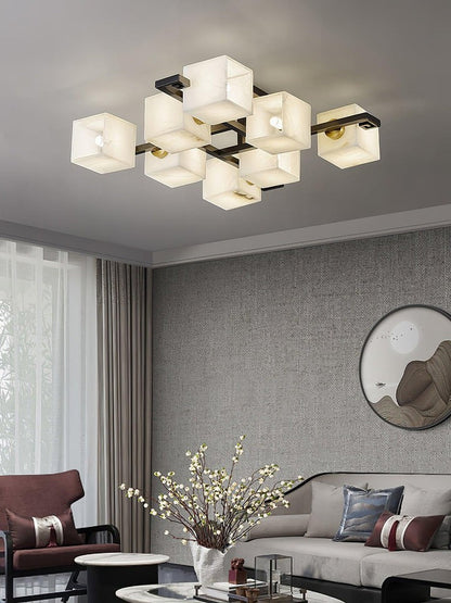 Modern Alabaster Cluster LED Ceiling Light
