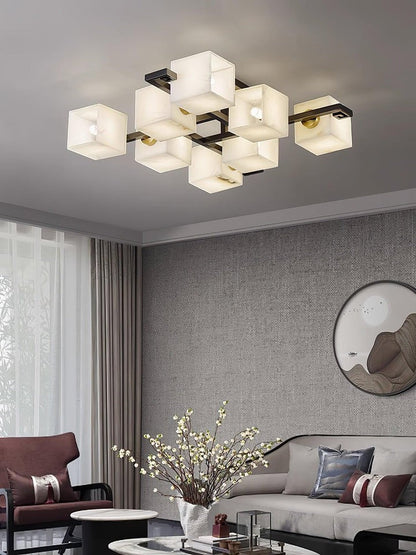 Modern Alabaster Cluster LED Ceiling Light