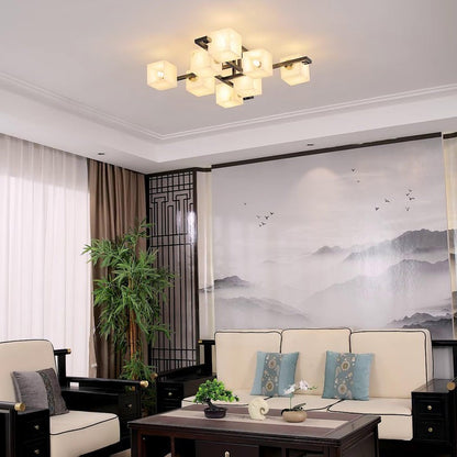 Modern Alabaster Cluster LED Ceiling Light