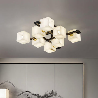 Modern Alabaster Cluster LED Ceiling Light
