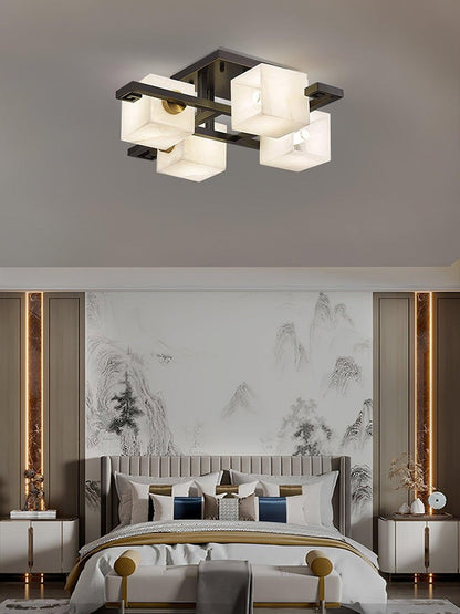 Modern Alabaster Cluster LED Ceiling Light