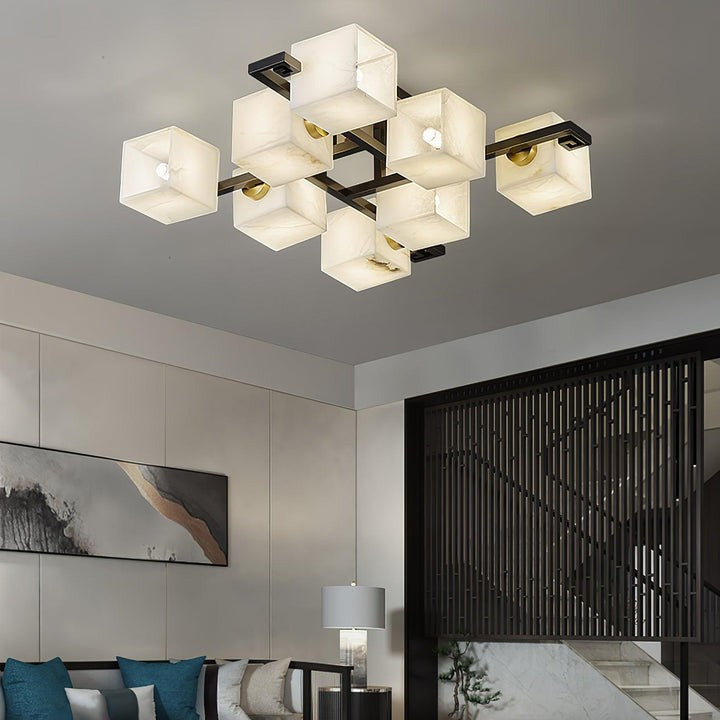Modern Alabaster Cluster LED Ceiling Light