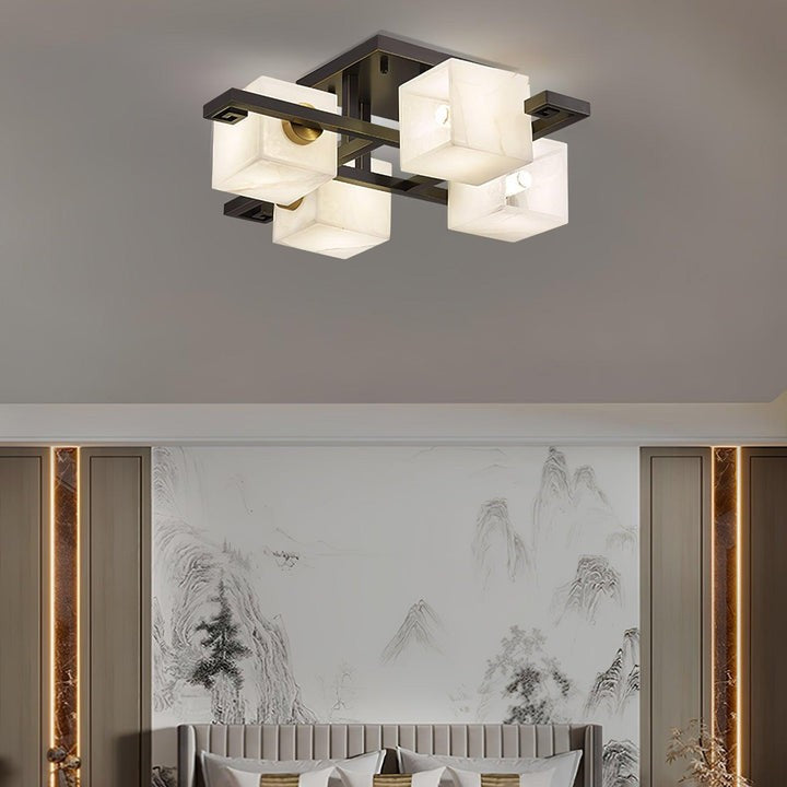 Modern Alabaster Cluster LED Ceiling Light