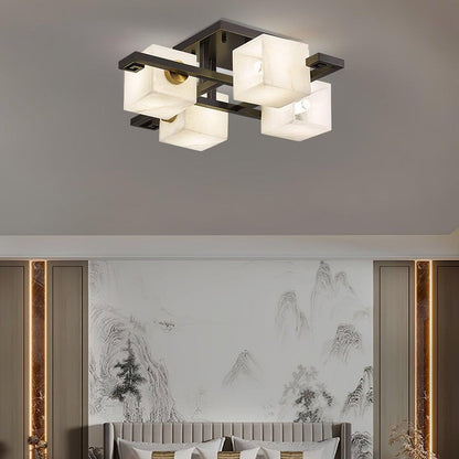Modern Alabaster Cluster LED Ceiling Light