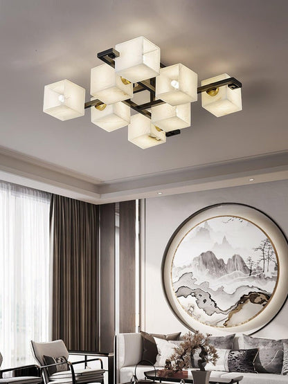 Modern Alabaster Cluster LED Ceiling Light