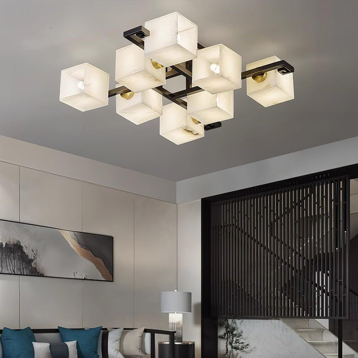 Modern Alabaster Cluster LED Ceiling Light