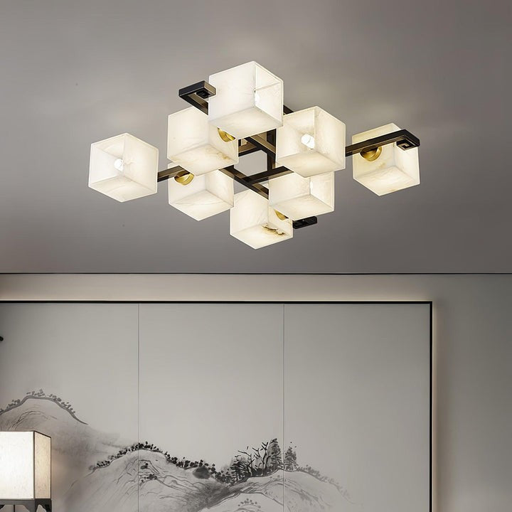 Modern Alabaster Cluster LED Ceiling Light