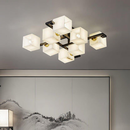 Modern Alabaster Cluster LED Ceiling Light