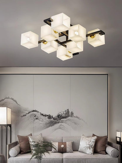 Modern Alabaster Cluster LED Ceiling Light