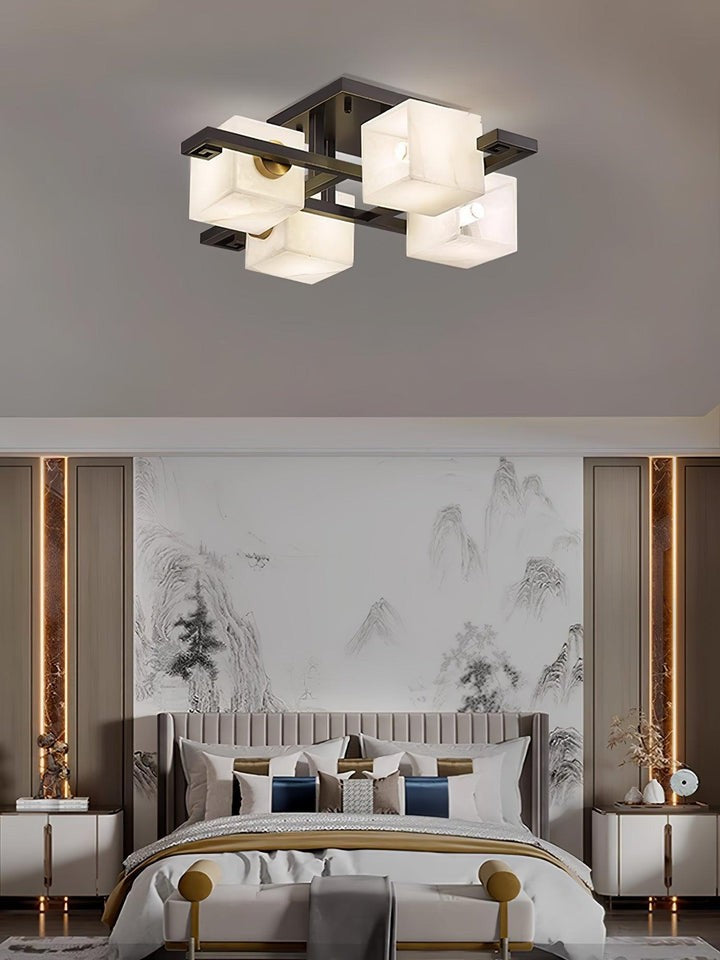 Modern Alabaster Cluster LED Ceiling Light