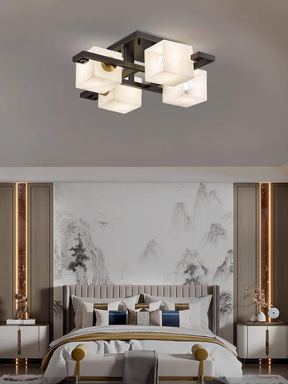 Modern Alabaster Cluster LED Ceiling Light
