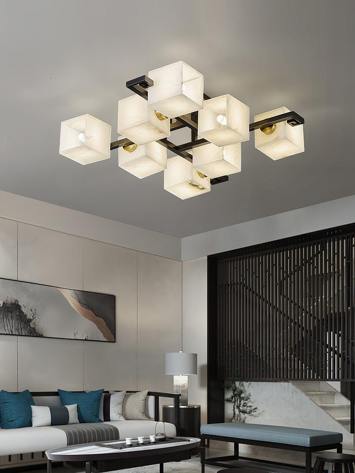Modern Alabaster Cluster LED Ceiling Light