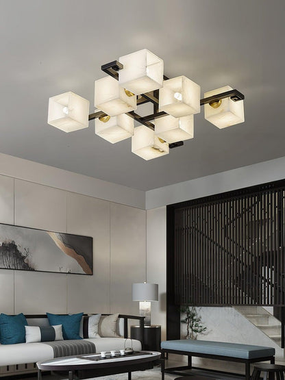 Modern Alabaster Cluster LED Ceiling Light