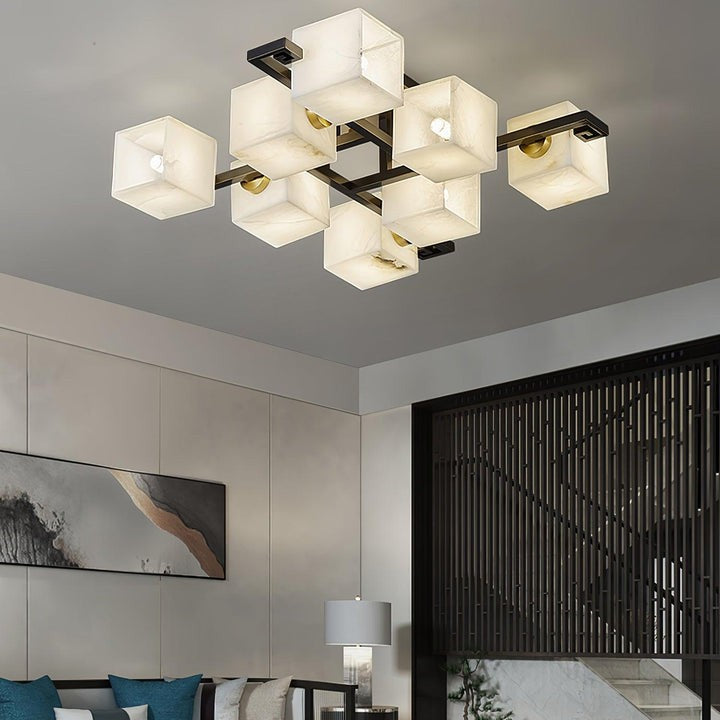 Modern Alabaster Cluster LED Ceiling Light