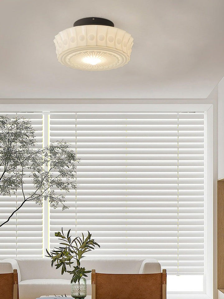 Modern Black Metal & Glass Ceiling Light Fixture – Multi-Bulb Design