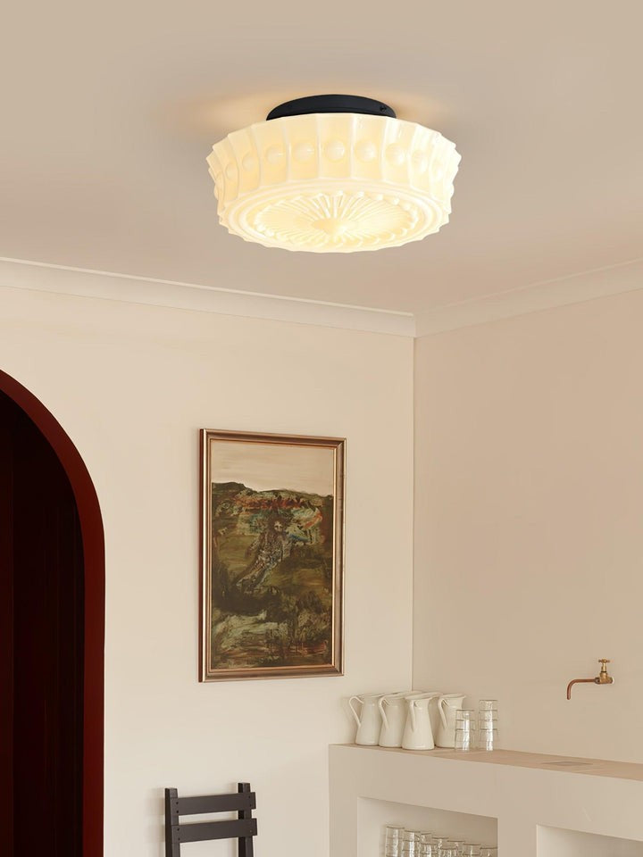 Modern Black Metal & Glass Ceiling Light Fixture – Multi-Bulb Design