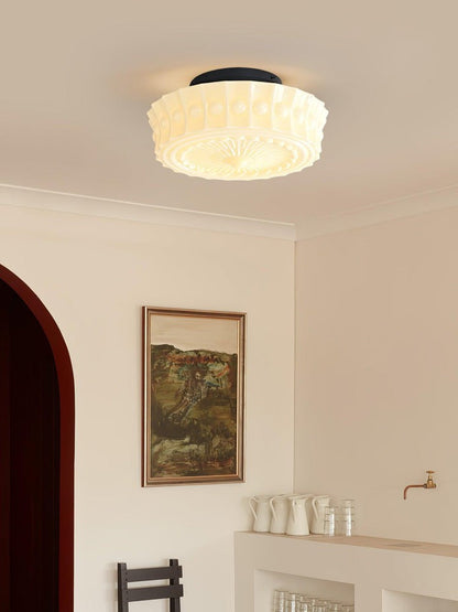 Modern Black Metal & Glass Ceiling Light Fixture – Multi-Bulb Design