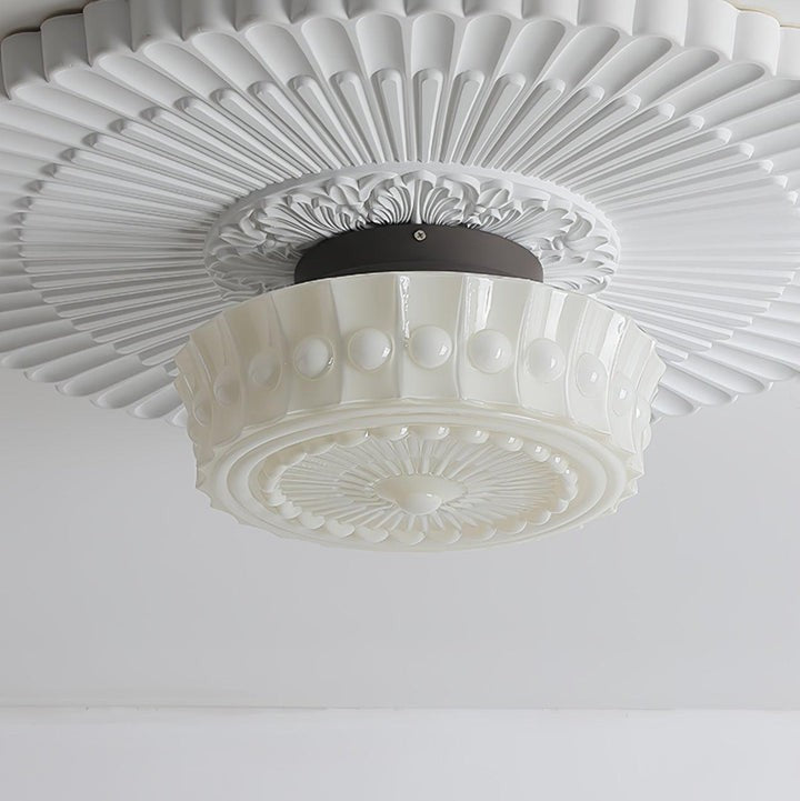 Modern Black Metal & Glass Ceiling Light Fixture – Multi-Bulb Design