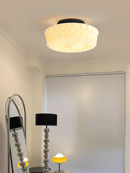 Modern Black Metal & Glass Ceiling Light Fixture – Multi-Bulb Design