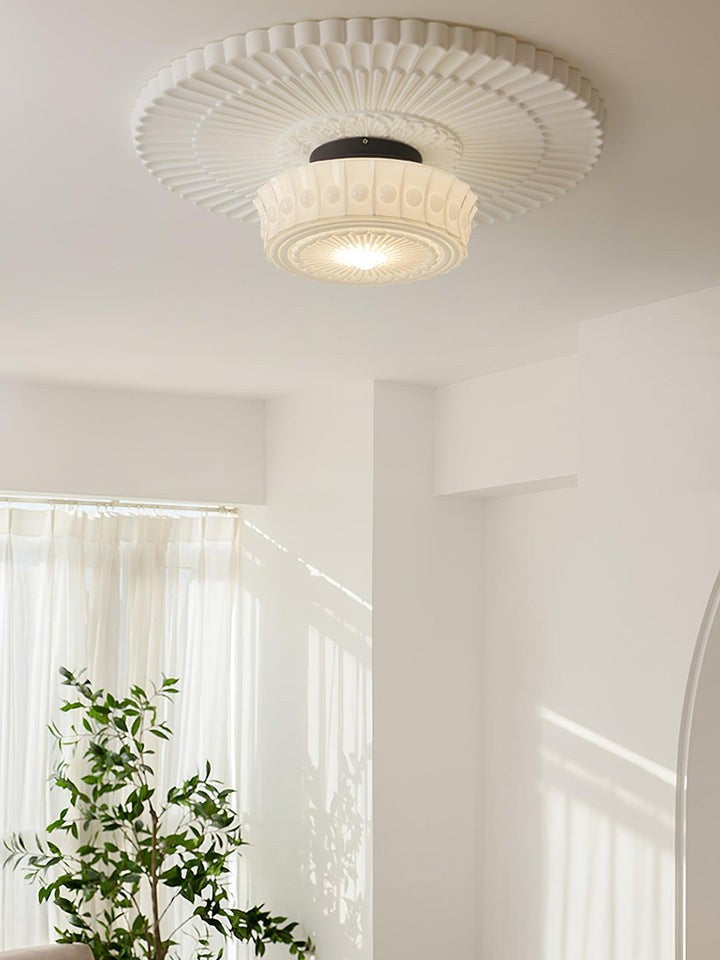 Modern Black Metal & Glass Ceiling Light Fixture – Multi-Bulb Design