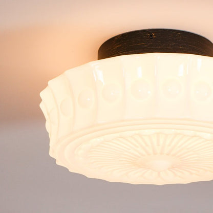 Modern Black Metal & Glass Ceiling Light Fixture – Multi-Bulb Design