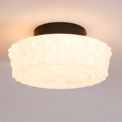 Modern Black Metal & Glass Ceiling Light Fixture – Multi-Bulb Design