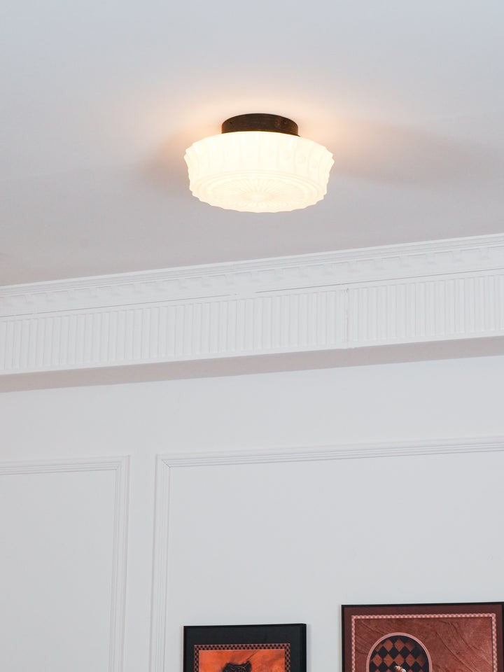 Modern Black Metal & Glass Ceiling Light Fixture – Multi-Bulb Design