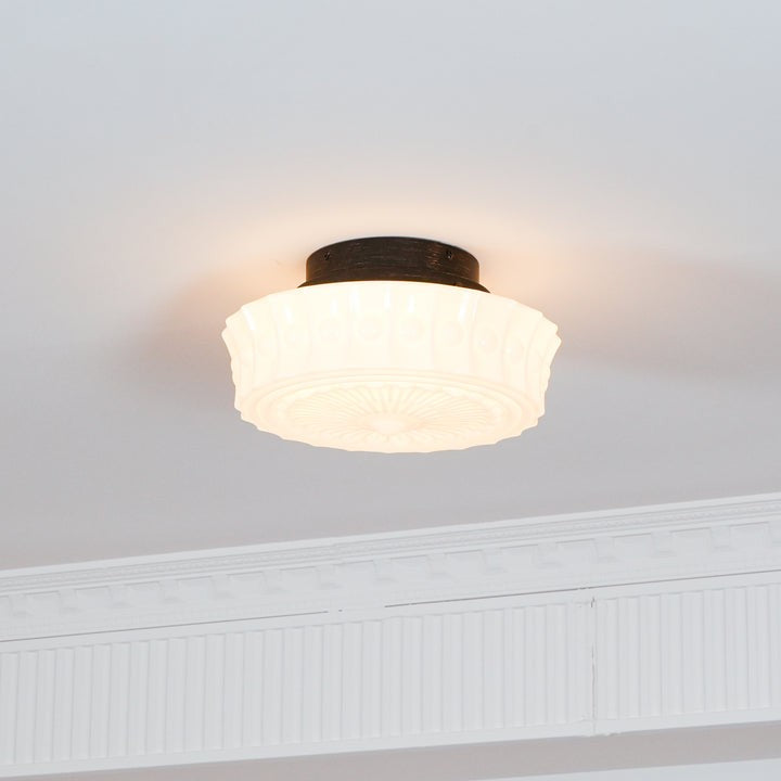 Modern Black Metal & Glass Ceiling Light Fixture – Multi-Bulb Design