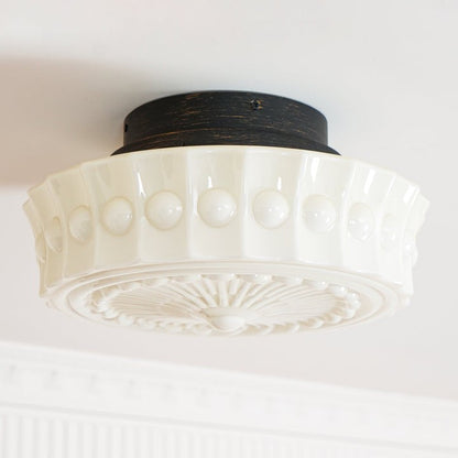 Modern Black Metal & Glass Ceiling Light Fixture – Multi-Bulb Design