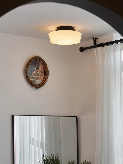 Modern Black Metal & Glass Ceiling Light Fixture – Multi-Bulb Design