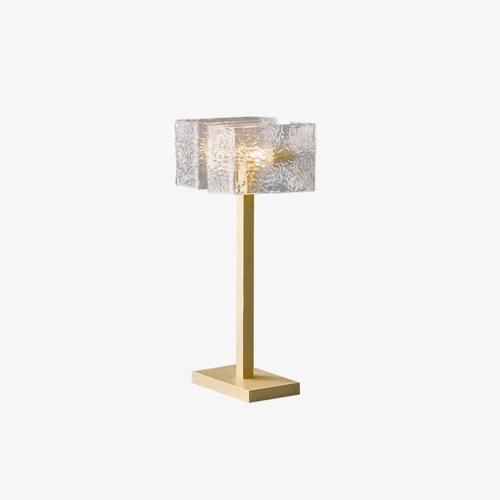 Modern Brass and Glass Table Lamp – E14 LED & Edison Compatible
