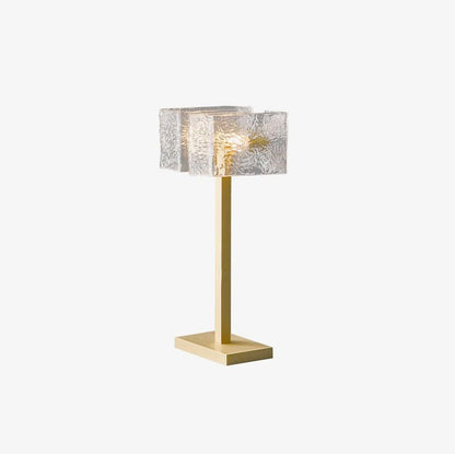 Modern Brass and Glass Table Lamp – E14 LED & Edison Compatible