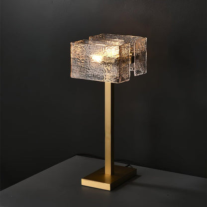 Modern Brass and Glass Table Lamp – E14 LED & Edison Compatible