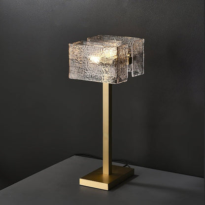 Modern Brass and Glass Table Lamp – E14 LED & Edison Compatible