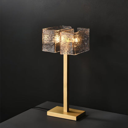Modern Brass and Glass Table Lamp – E14 LED & Edison Compatible