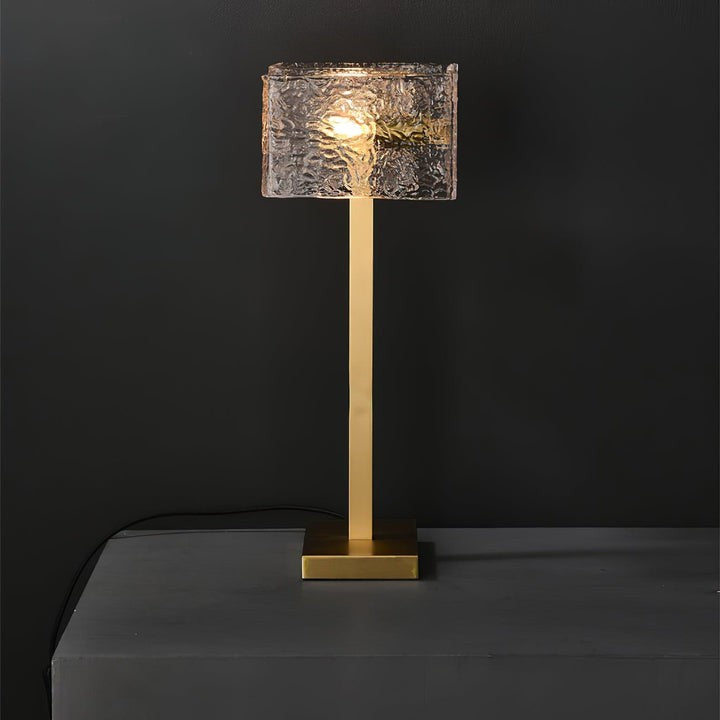 Modern Brass and Glass Table Lamp – E14 LED & Edison Compatible