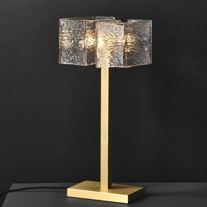 Modern Brass and Glass Table Lamp – E14 LED & Edison Compatible