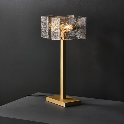 Modern Brass and Glass Table Lamp – E14 LED & Edison Compatible