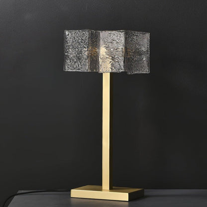 Modern Brass and Glass Table Lamp – E14 LED & Edison Compatible