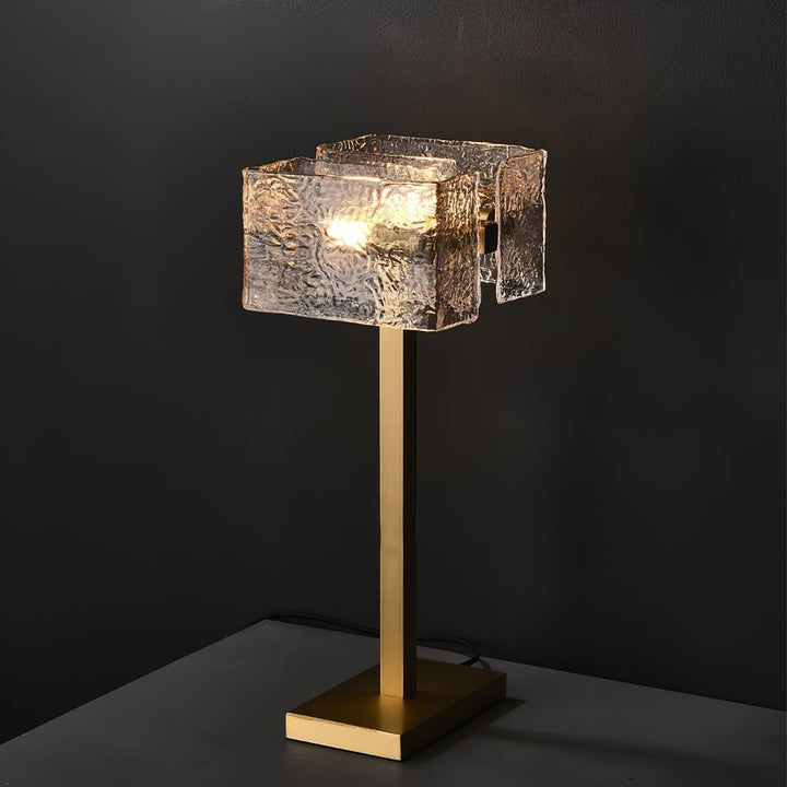 Modern Brass and Glass Table Lamp – E14 LED & Edison Compatible