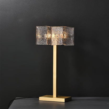 Modern Brass and Glass Table Lamp – E14 LED & Edison Compatible