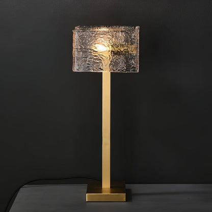 Modern Brass and Glass Table Lamp – E14 LED & Edison Compatible