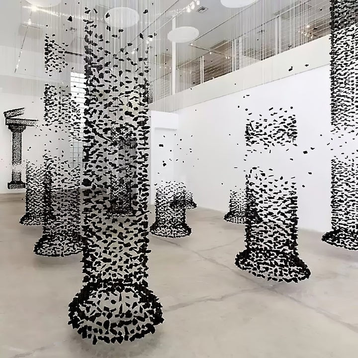 Modern Charcoal O-Shaped Iron Chandelier