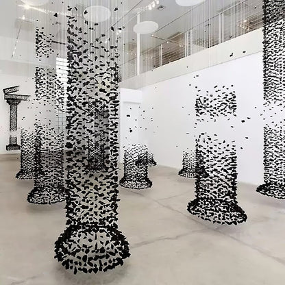 Modern Charcoal O-Shaped Iron Chandelier