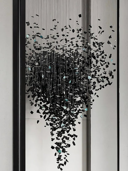 Modern Charcoal O-Shaped Iron Chandelier