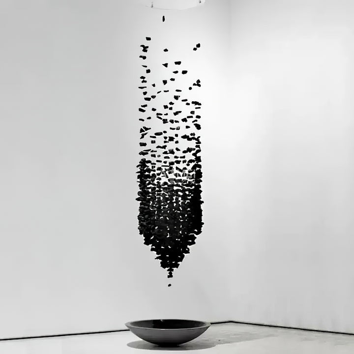 Modern Charcoal O-Shaped Iron Chandelier